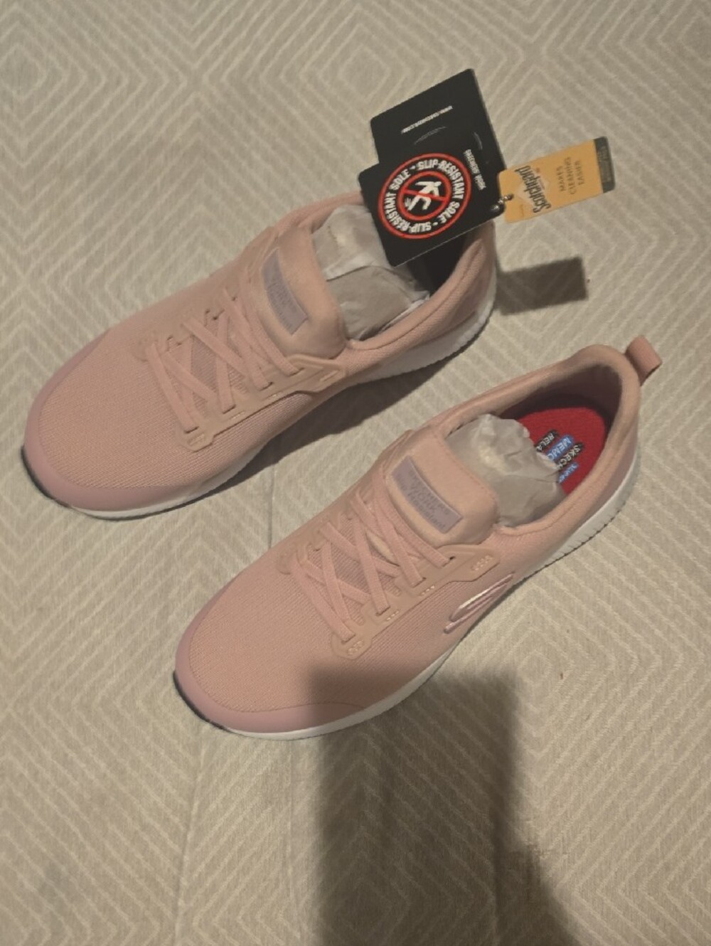 Skechers Women's Light Pink Slip-Resistant Athletic Sneakers - Picture 3 of 4